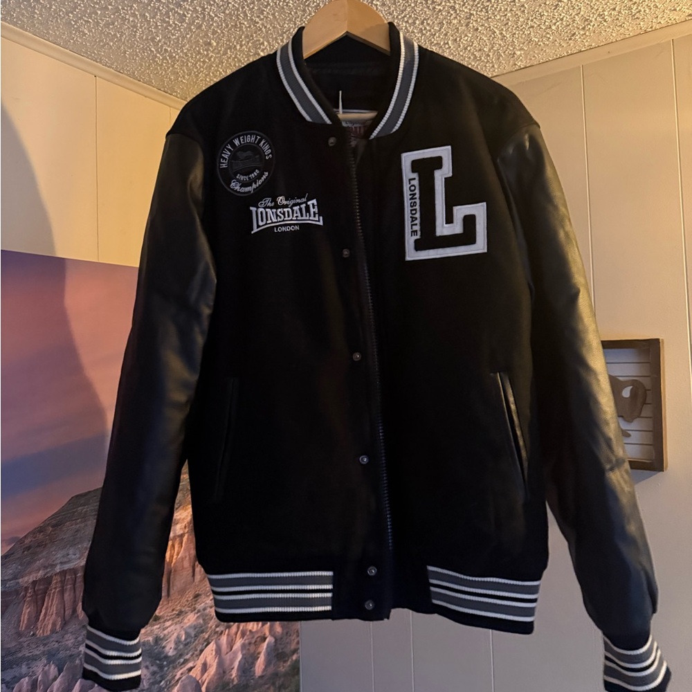 Lonsdale Black Varsity Jacket